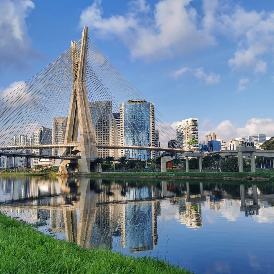 Stayed Bridge in Sao Paulo across the Pinheiros.